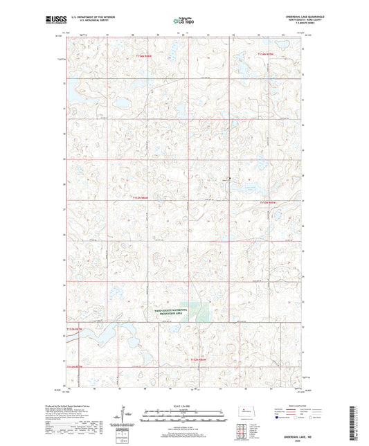 Underdahl Lake North Dakota US Topo Map Image