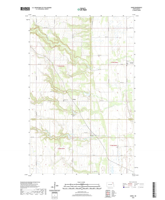 Union North Dakota US Topo Map Image