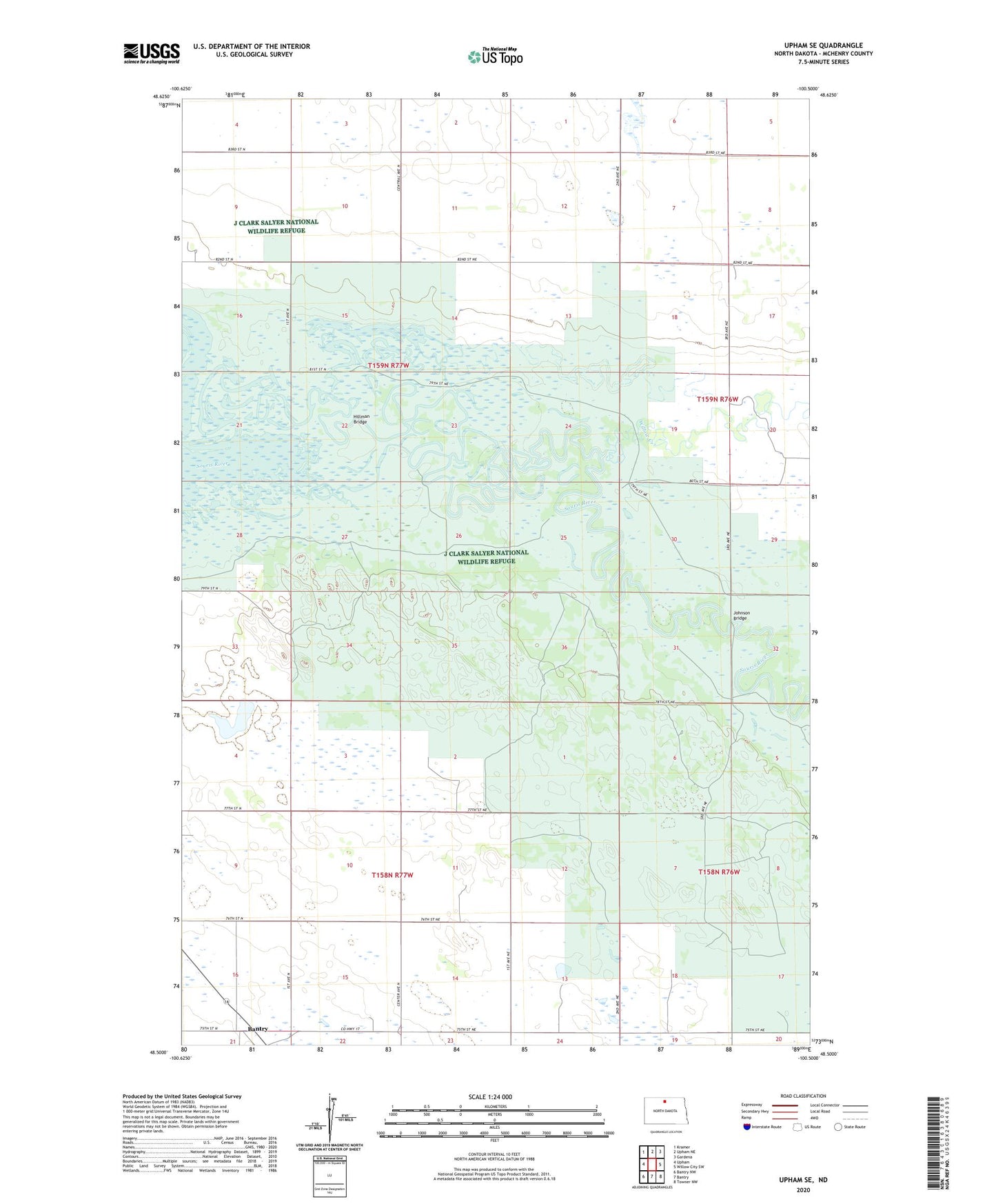 Upham SE North Dakota US Topo Map Image