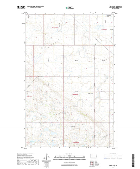 Vanville NE North Dakota US Topo Map Image