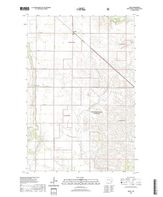 Venlo North Dakota US Topo Map Image