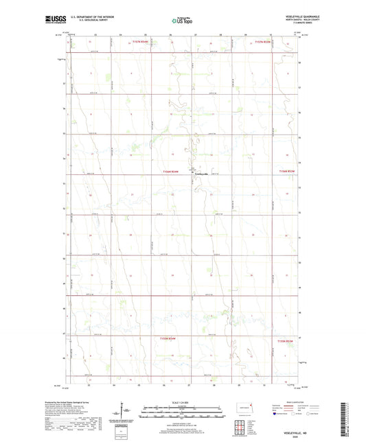 Veseleyville North Dakota US Topo Map Image
