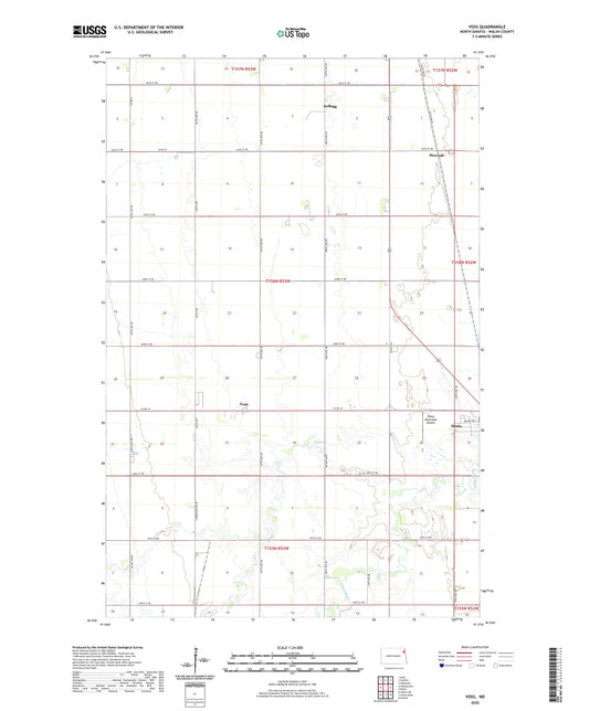 Voss North Dakota US Topo Map Image
