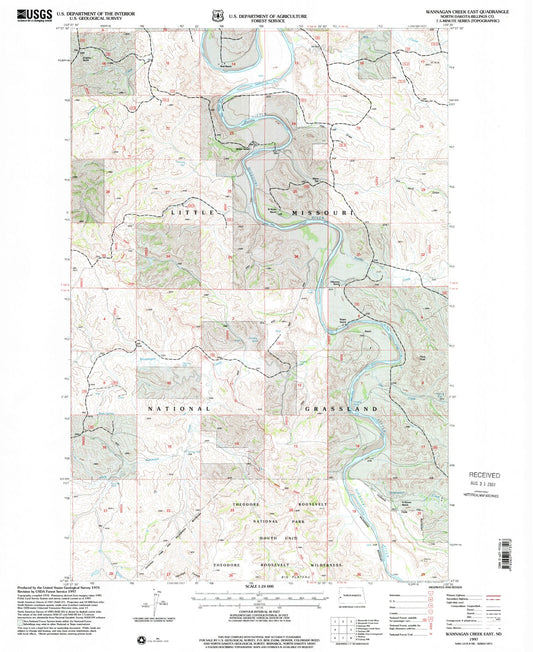 Classic USGS Wannagan Creek East North Dakota 7.5'x7.5' Topo Map Image