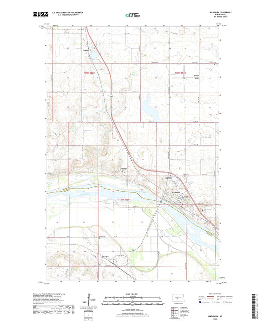 Washburn North Dakota US Topo Map Image