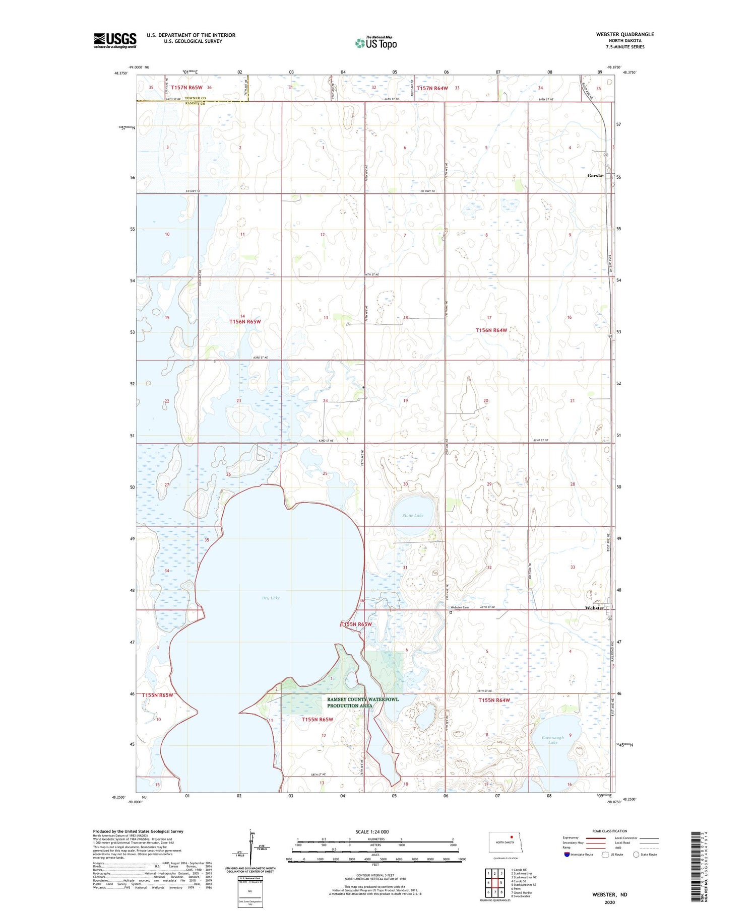 Webster North Dakota US Topo Map Image