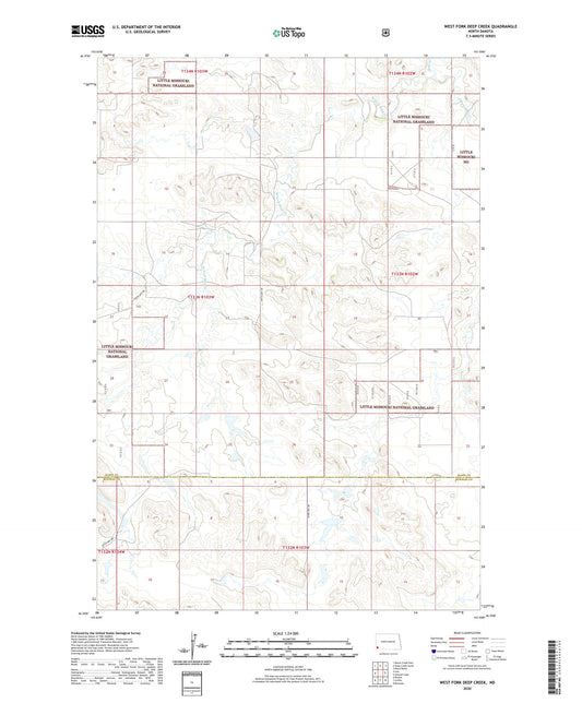 West Fork Deep Creek North Dakota US Topo Map Image