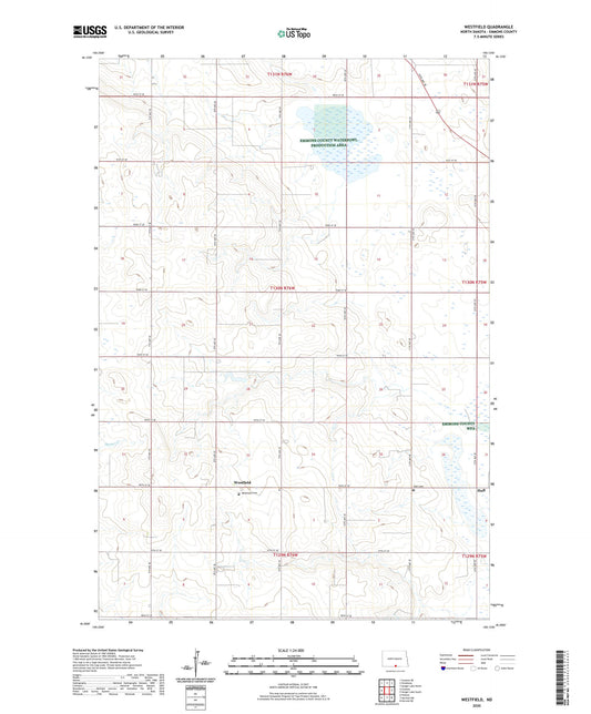 Westfield North Dakota US Topo Map Image