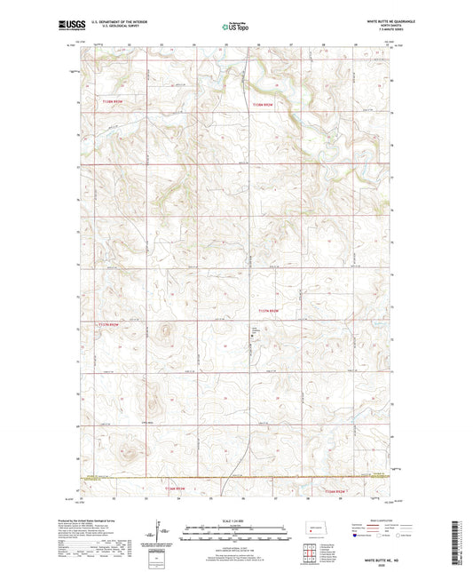 White Butte NE North Dakota US Topo Map Image