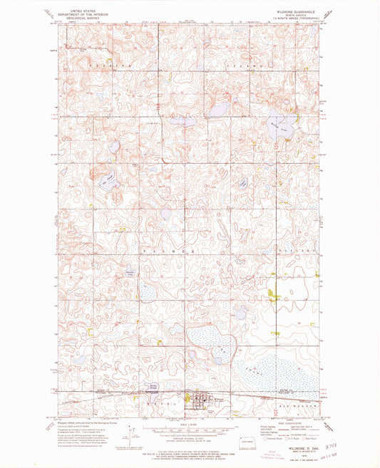 Classic USGS Wildrose North Dakota 7.5'x7.5' Topo Map Image