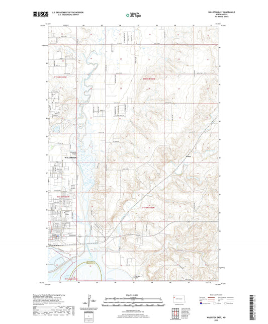 Williston East North Dakota US Topo Map Image
