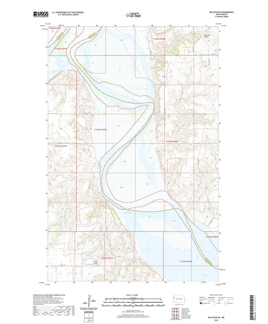 Williston SE North Dakota US Topo Map Image