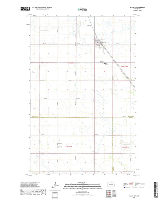 Willow City North Dakota US Topo Map Image