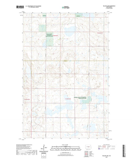 Willow Lake North Dakota US Topo Map Image