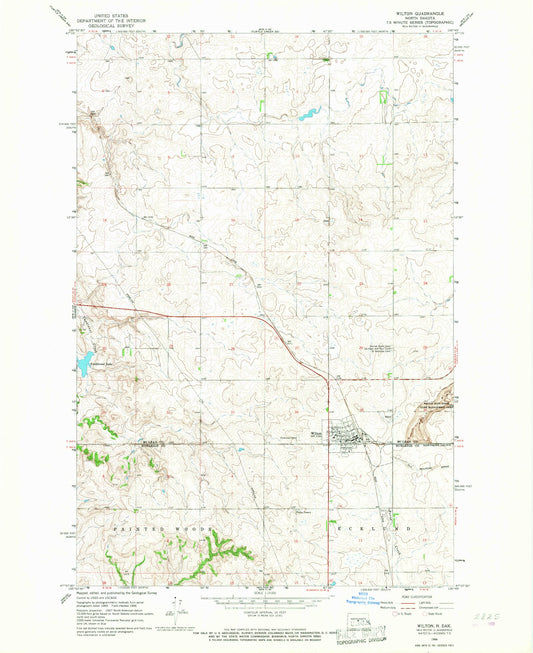 Classic USGS Wilton North Dakota 7.5'x7.5' Topo Map Image