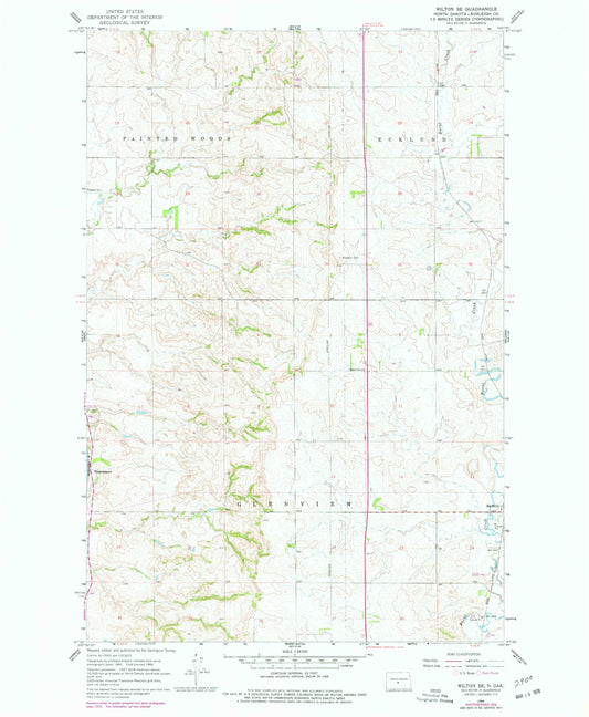 Classic USGS Wilton SE North Dakota 7.5'x7.5' Topo Map Image