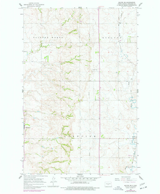 Classic USGS Wilton SE North Dakota 7.5'x7.5' Topo Map Image