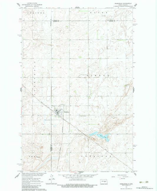 Classic USGS Wimbledon North Dakota 7.5'x7.5' Topo Map Image