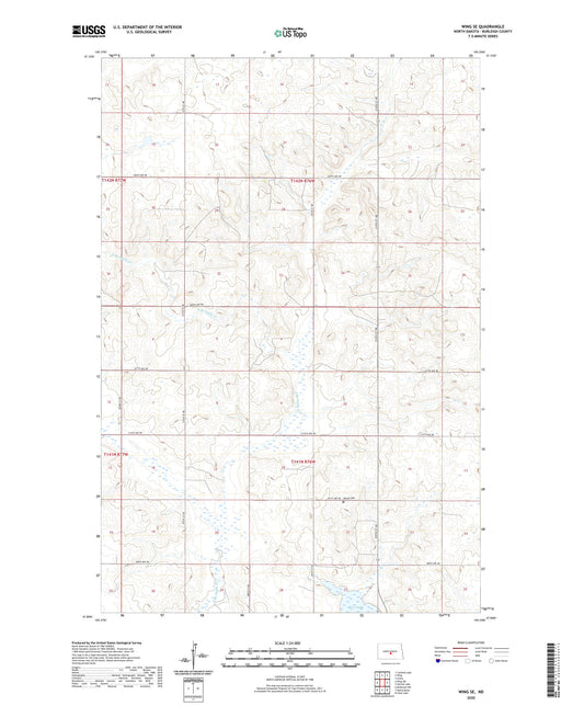 Wing SE North Dakota US Topo Map Image