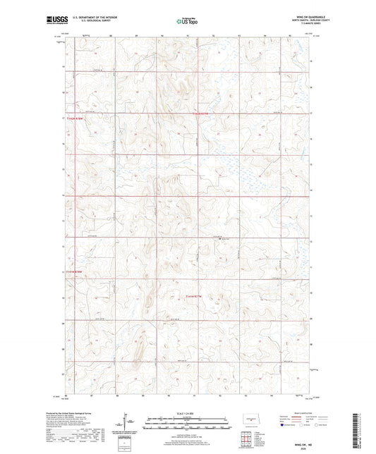 Wing SW North Dakota US Topo Map Image