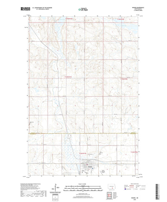 Wishek North Dakota US Topo Map Image