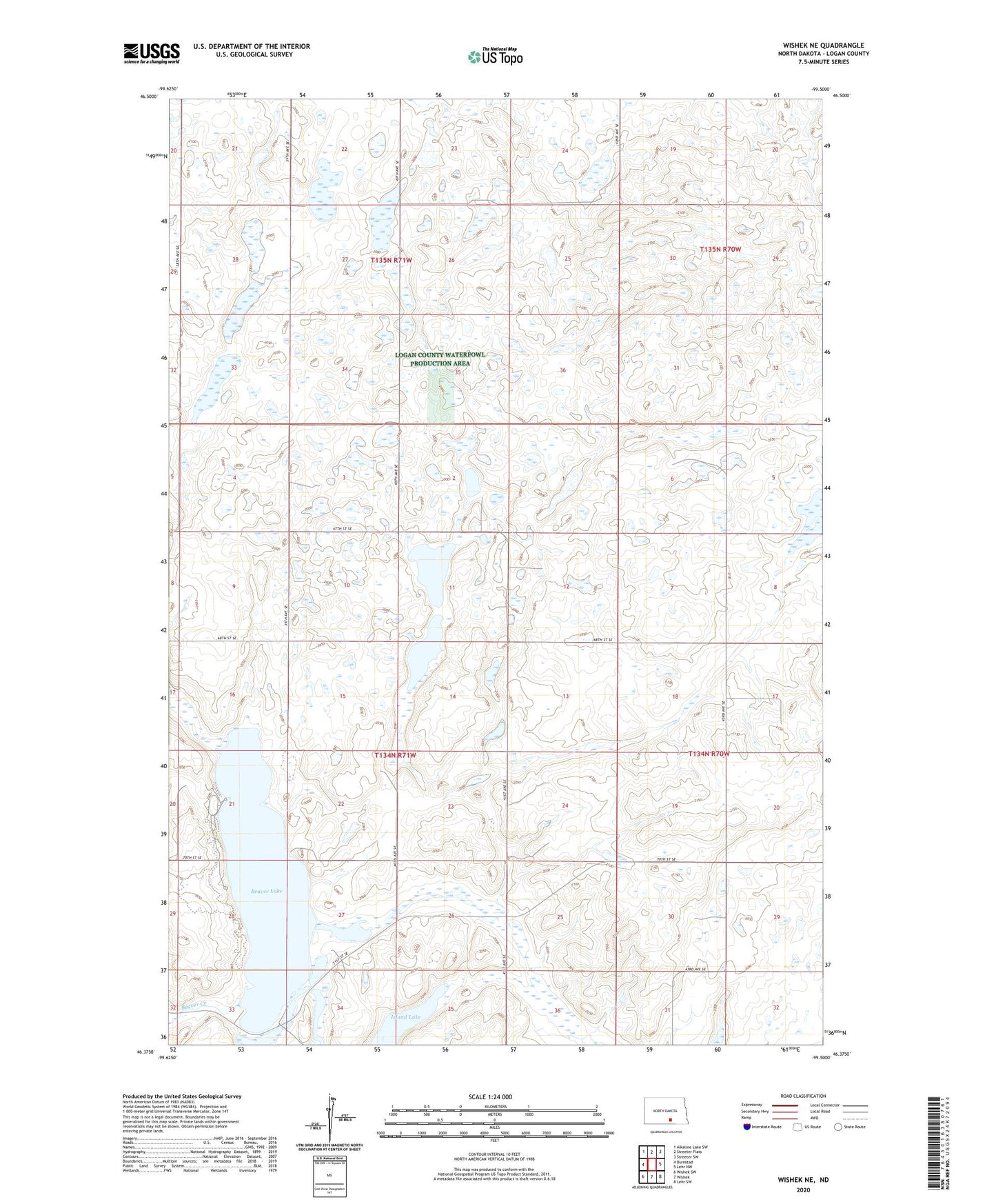 Wishek NE North Dakota US Topo Map Image