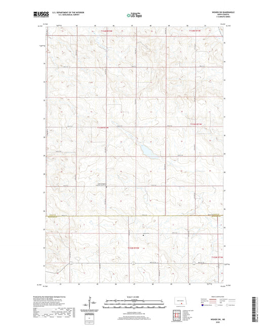 Wishek SW North Dakota US Topo Map Image