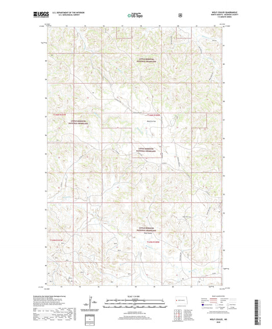 Wolf Coulee North Dakota US Topo Map Image