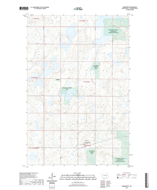 Woodworth North Dakota US Topo Map Image