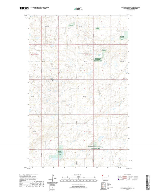 Writing Rock North North Dakota US Topo Map Image