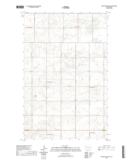 Writing Rock South North Dakota US Topo Map Image