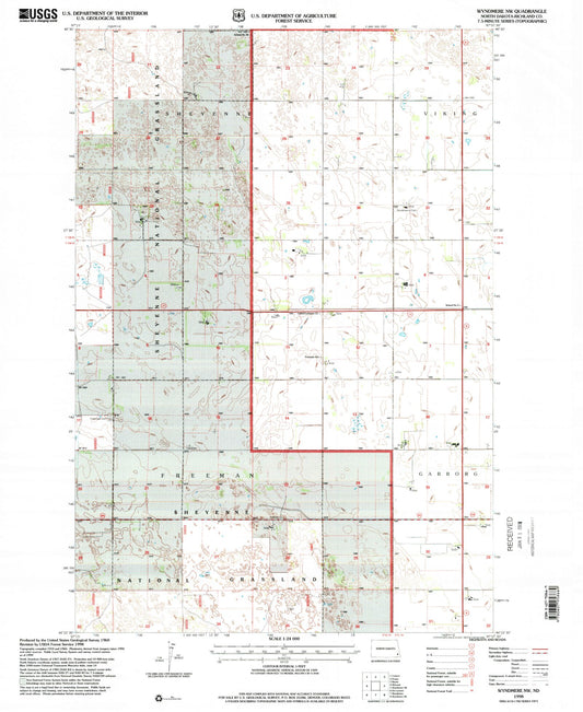 Classic USGS Wyndmere NW North Dakota 7.5'x7.5' Topo Map Image
