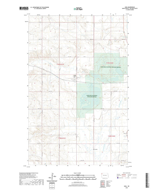 Zahl North Dakota US Topo Map Image