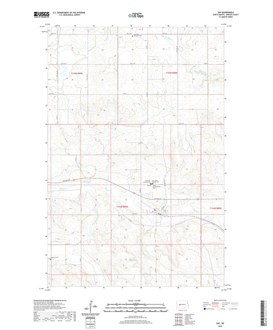 Zap North Dakota US Topo Map Image