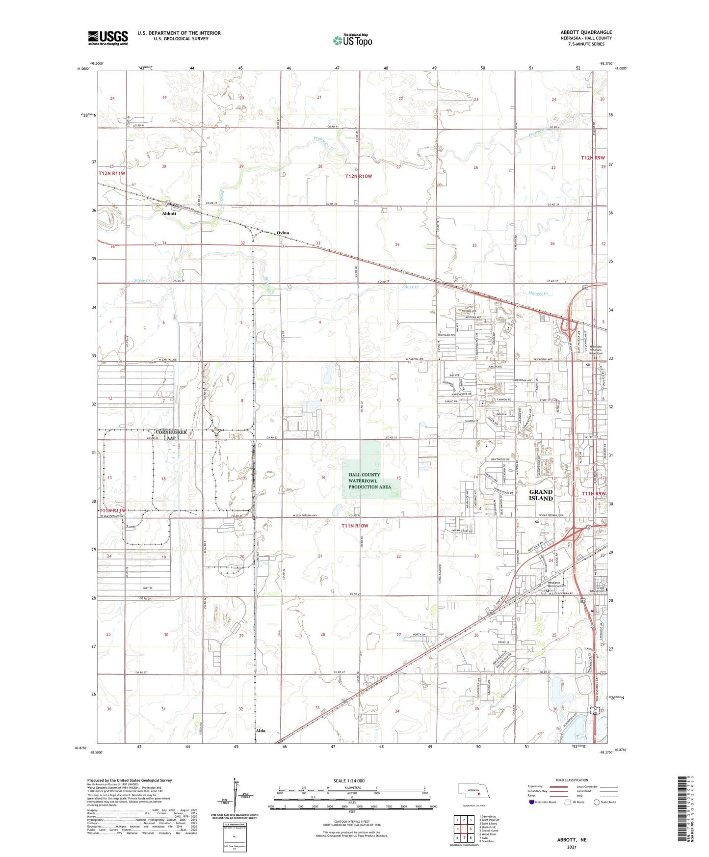 Abbott Nebraska US Topo Map Image