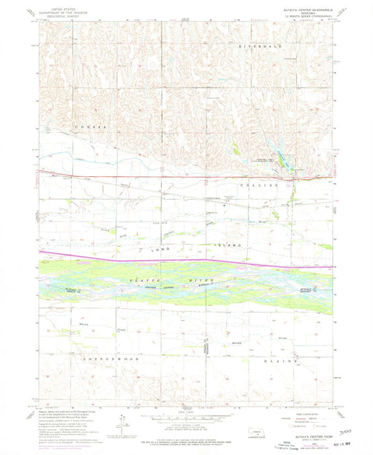 Classic USGS Alfalfa Center Nebraska 7.5'x7.5' Topo Map Image
