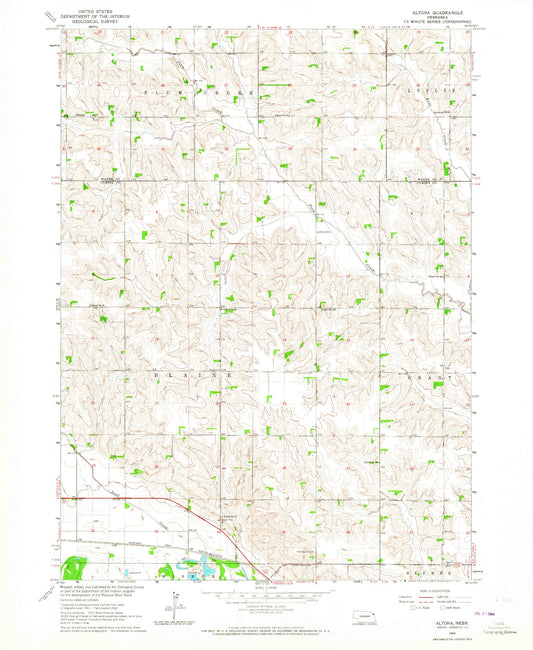 Classic USGS Altona Nebraska 7.5'x7.5' Topo Map Image