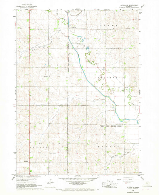 Classic USGS Altona NE Nebraska 7.5'x7.5' Topo Map Image