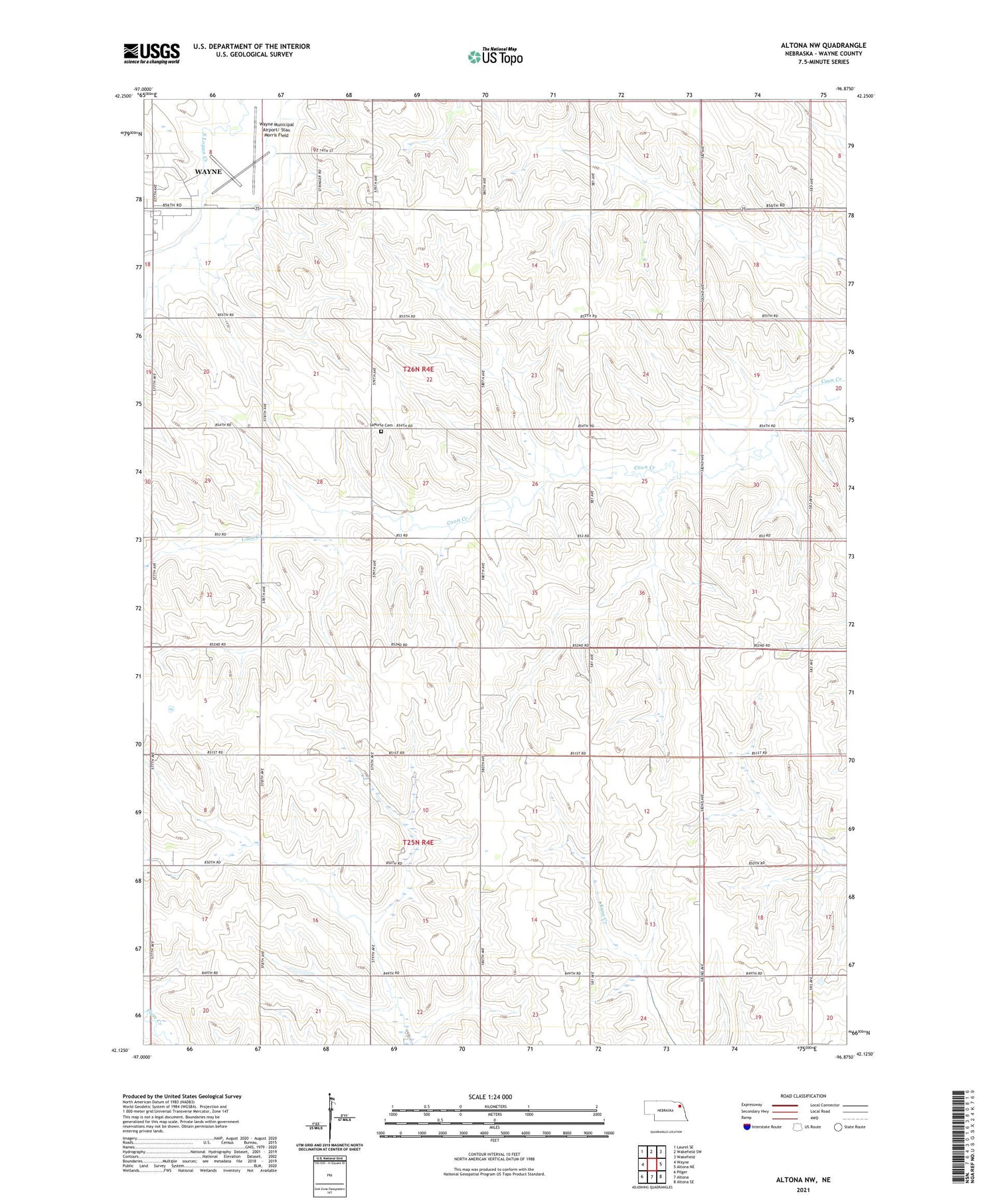 Altona NW Nebraska US Topo Map Image