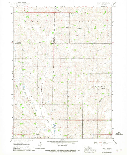 Classic USGS Altona SE Nebraska 7.5'x7.5' Topo Map Image