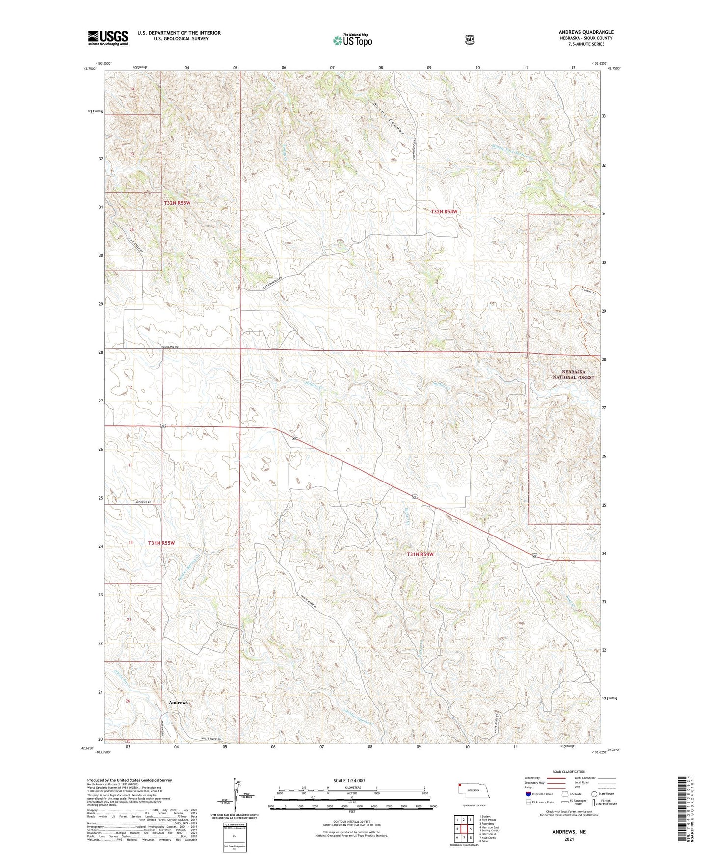 Andrews Nebraska US Topo Map Image