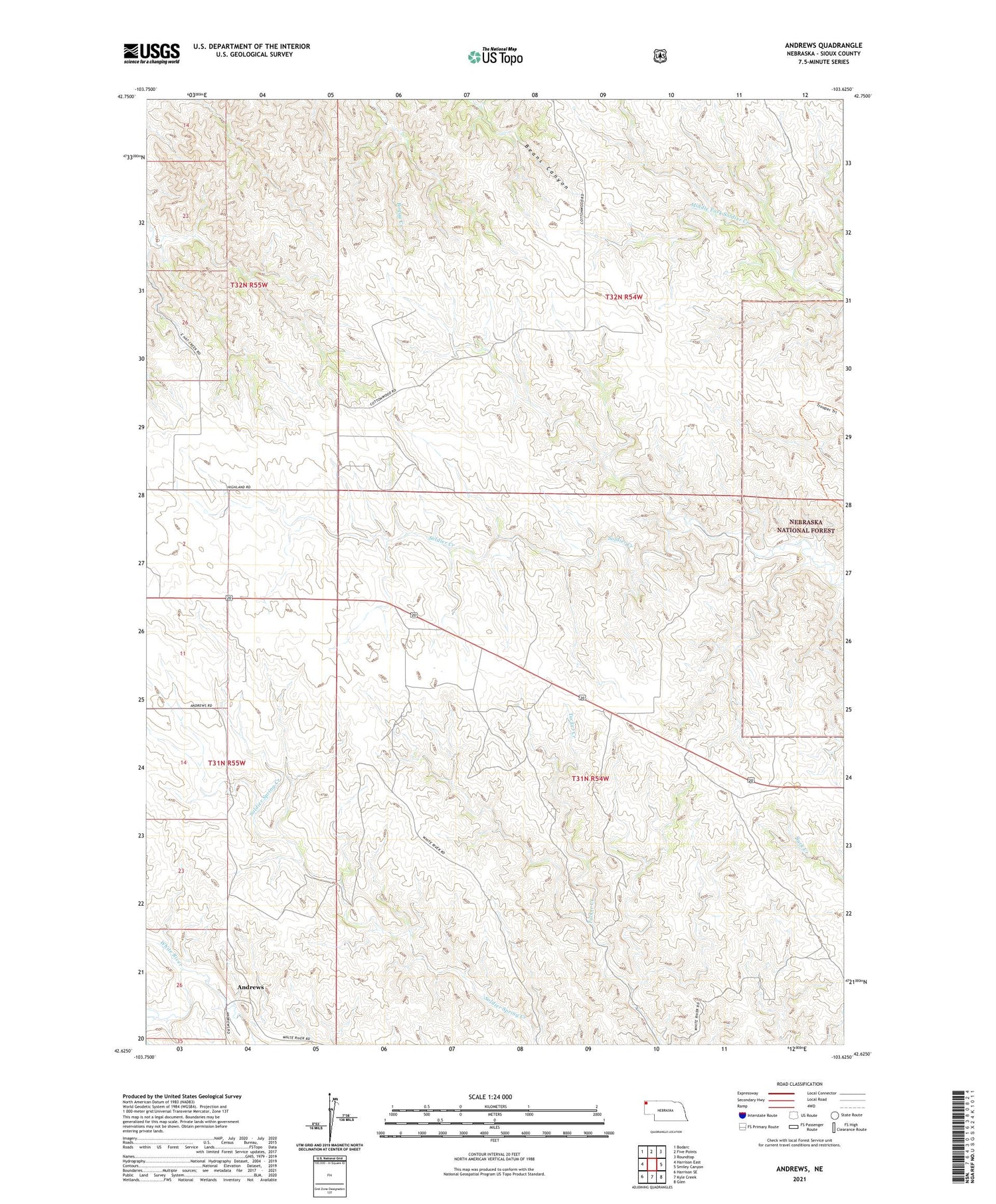 Andrews Nebraska US Topo Map Image