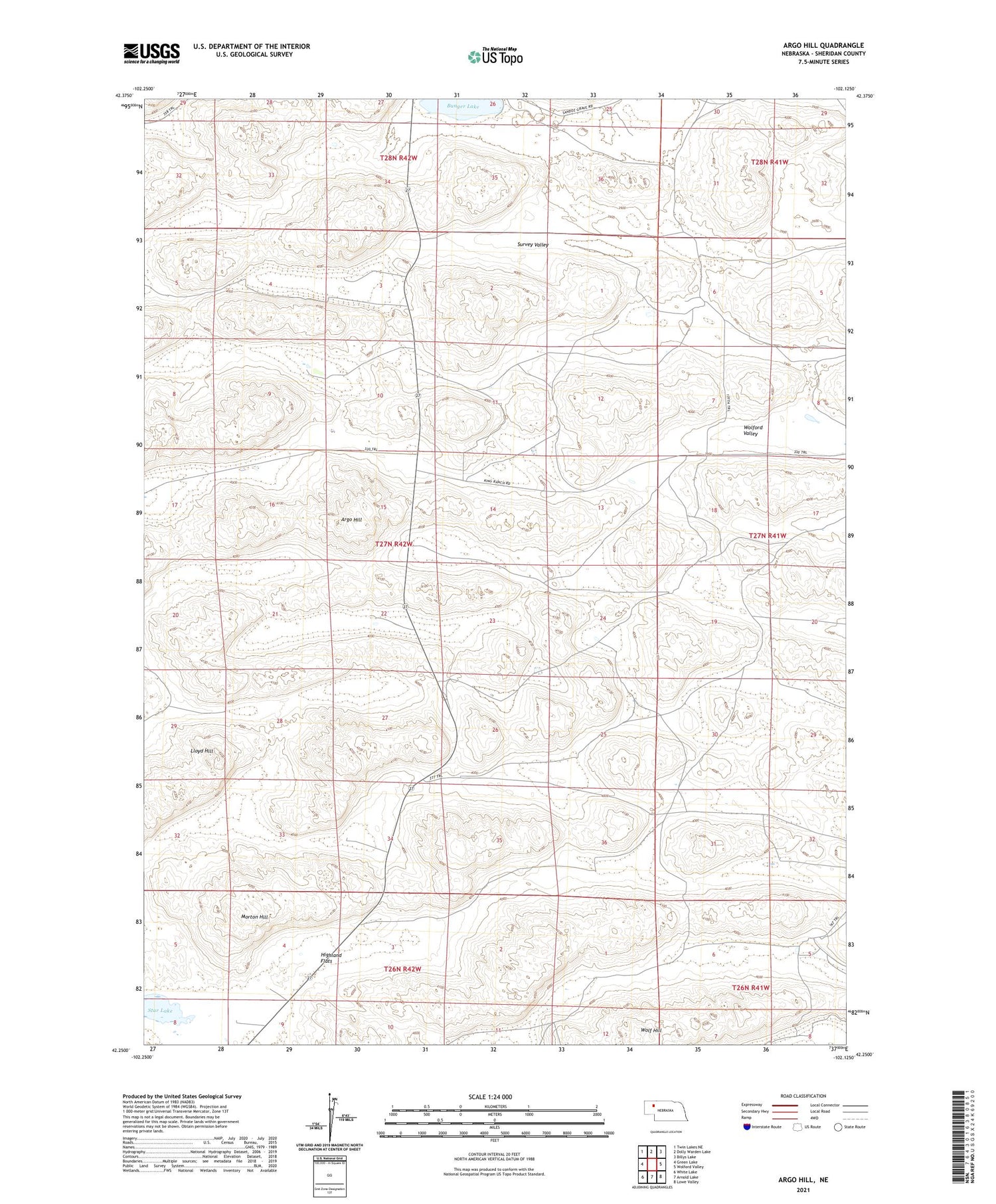 Argo Hill Nebraska US Topo Map Image