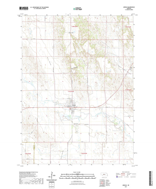 Arnold Nebraska US Topo Map Image