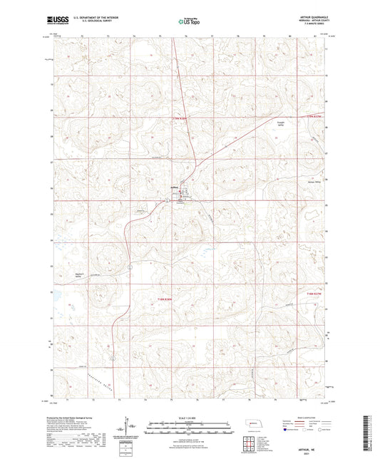 Arthur Nebraska US Topo Map Image