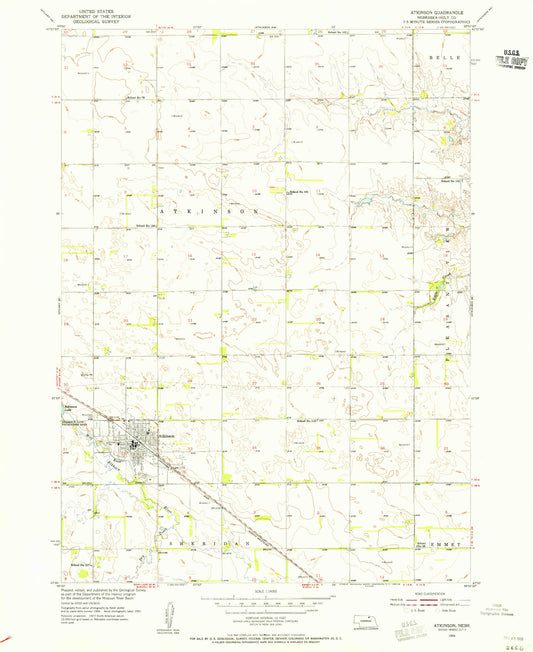 Classic USGS Atkinson Nebraska 7.5'x7.5' Topo Map Image