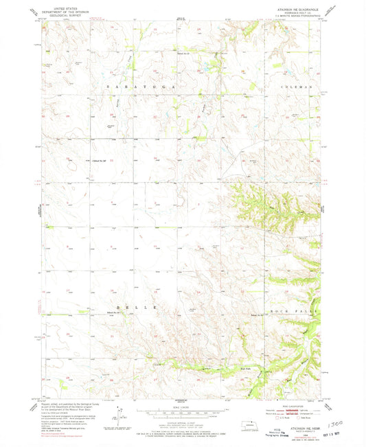 Classic USGS Atkinson NE Nebraska 7.5'x7.5' Topo Map Image