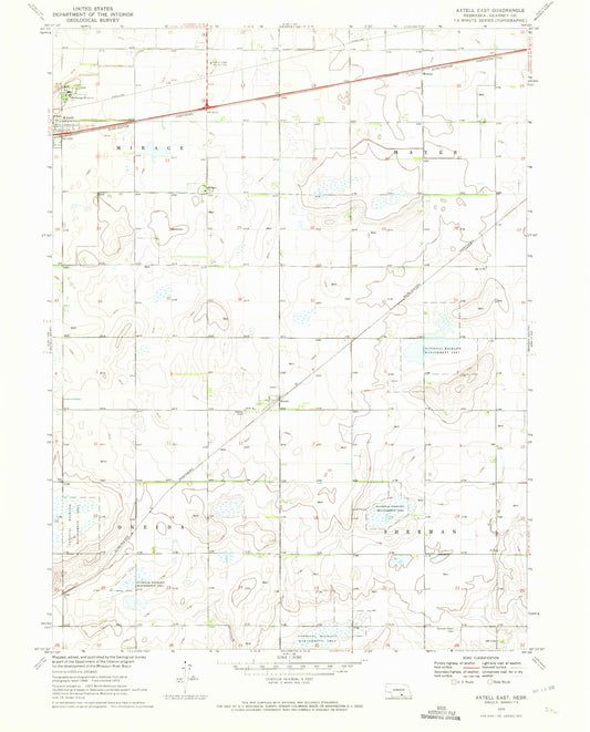 Classic USGS Axtell East Nebraska 7.5'x7.5' Topo Map Image