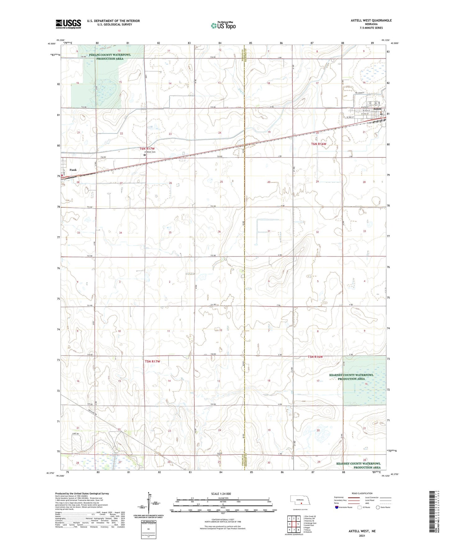 Axtell West Nebraska US Topo Map Image