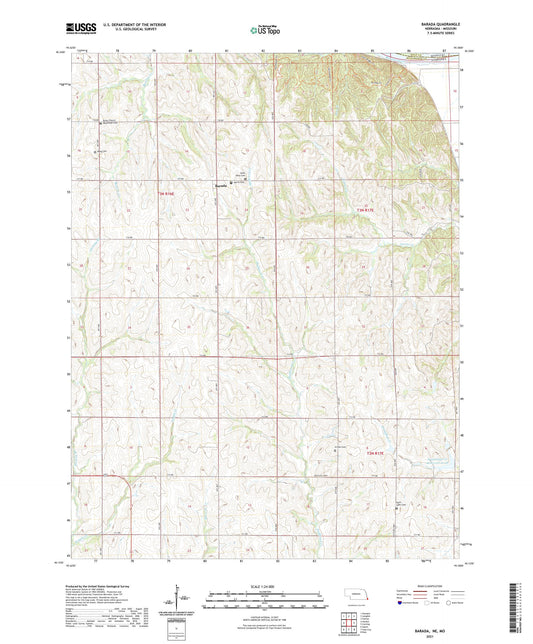 Barada Nebraska US Topo Map Image